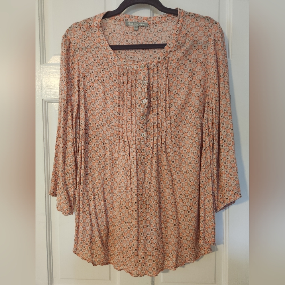 Pinkish printed blouse, 1x, Daniel Rainn